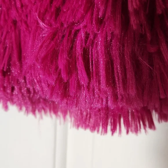 Hot Pink Anthropologie Faux Fur Capelet Shrug Bolero One Size Fits Most - Picture 11 of 15